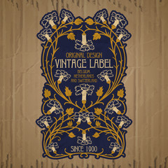 Wall Mural - vector vintage items: label Art Nouveau