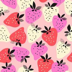 seamless pattern with strawberries