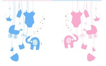 Baby Newborn Hanging Baby Boy Baby Girl Symbols With Elephant
