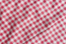 Red Linen Picnic Tablecloth.
