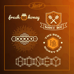 Canvas Print - Honey bee label set