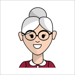 Poster - people, happy face woman with glasses icon