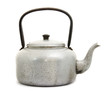 Old kettle on white background.
