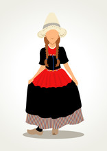Dutch Lady In Traditional Costume