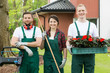 © Photographee.eu - Gardeners with gardening tools and flowers