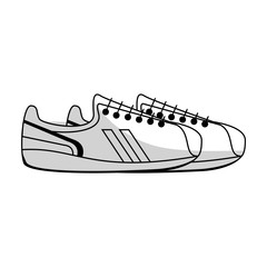 sport shoes icon over white background. vector illustration