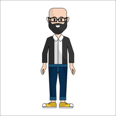 Poster - people, man with casual cloth with glasses avatar icon