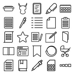 Poster - Set of 25 page outline icons