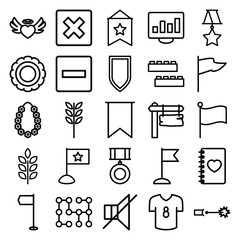 Wall Mural - Set of 25 banner outline icons