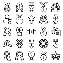 Sticker - Set of 25 medal outline icons