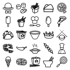 Poster - Set of 25 cuisine outline icons