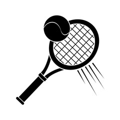 Wall Mural - contour racket and tennis ball icon