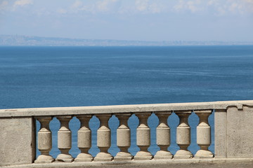 Sea view and stone railing 