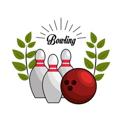 Canvas Print - emblem bowling game icon