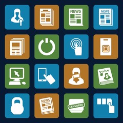 Poster - Set of 16 press filled icons