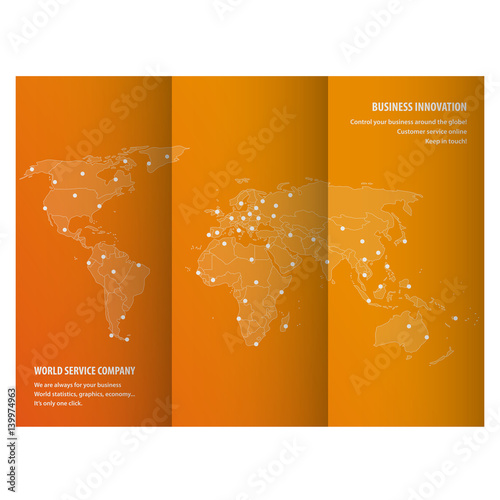 Fotografía World map triptych for international business