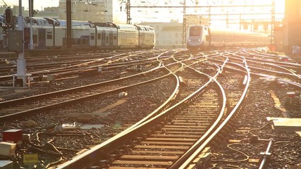 Fototapete - French high speed train arriving at Perrache station, Gare de Lyon-Perrache, in France.