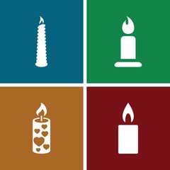 Aufkleber - Set of 4 glowing filled icons