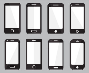 Poster - smartphone icons set illustration, flat design vector