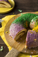 Sticker - Homemade Colorful Mardi Gras King Cake