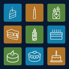 Poster - Set of 9 candle outline icons