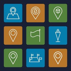 Canvas Print - Set of 9 gps outline icons