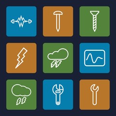 Sticker - Set of 9 bolt outline icons