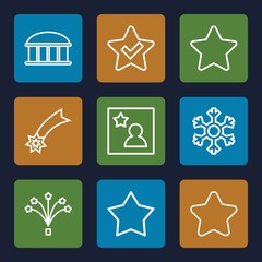 Sticker - Set of 9 star outline icons