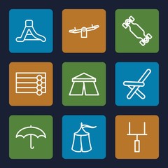 Poster - Set of 9 outdoor outline icons