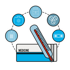 Poster - hospital tools and first aid icon