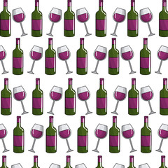 Wall Mural - glass and blottle of wine background