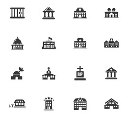 Infrastructure city icons set