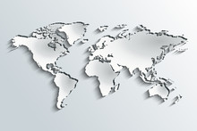 World Map In Peeling Paper
