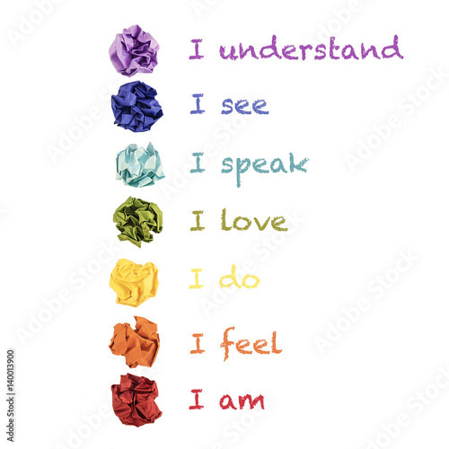 Fotografia Colored chakras symbols with meanings