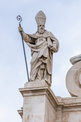 Sticker - Saint Paul figure on the top of Cathedral of Syracuse, loctaed on the Ortygia isle, Sicily island, Italy