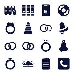 Poster - Set of 16 ring filled icons