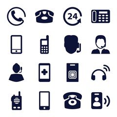 Poster - Set of 16 call filled icons