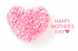 Heart shaped bouquet of pink carnations for mother's day