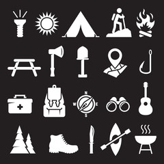Sticker - Camping icons set