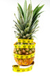pineapple and centimetre on a white background