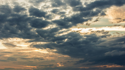 color of dramatic sky with cloud at sunset.