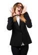 © luismolinero - Young business woman making surprise gesture
