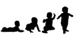 © zolotons - Vector, isolated, silhouette collection child up to a year
