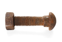 Old Rusty Screw Head Isolated On White Background