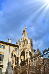 Wall Mural - Medieval statue of the knight on horseback in Verona called 