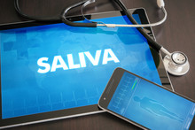 Saliva (gastrointestinal Disease Related) Diagnosis Medical Concept On Tablet Screen With Stethoscope