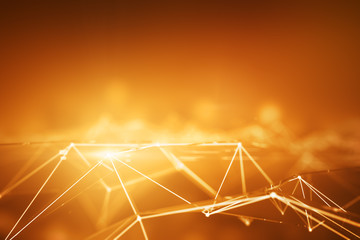 Wall Mural - connected orange points