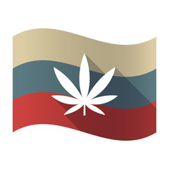 Poster - Long shadow Russia flag with a marijuana leaf