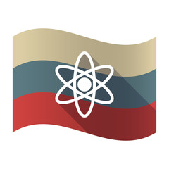 Poster - Long shadow Russia flag with an atom