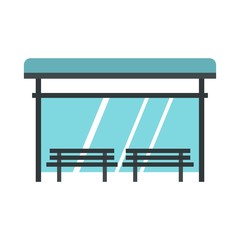 Poster - Bus stop icon, flat style